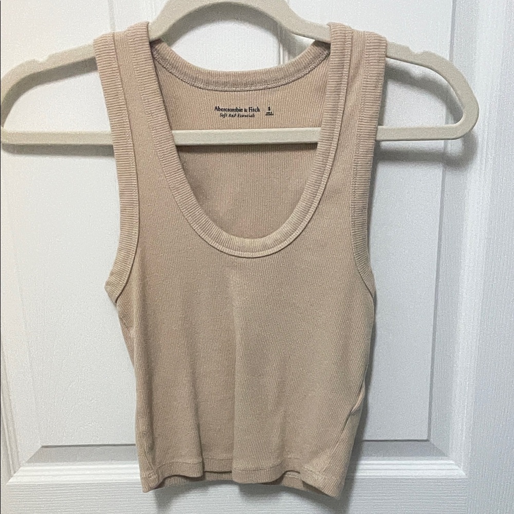 Abercrombie & Fitch Beige Ribbed Tank Top